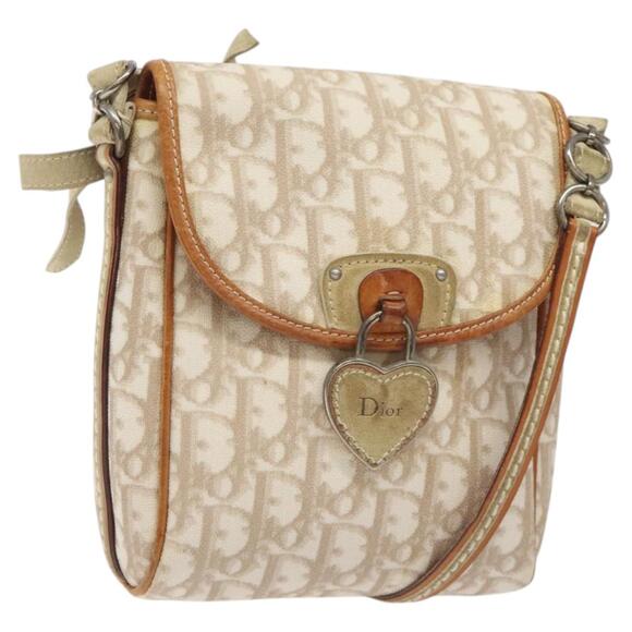 DIOR Trotter Canvas Romantic Bag Pvc Beige Silver - Picture 1 of 12